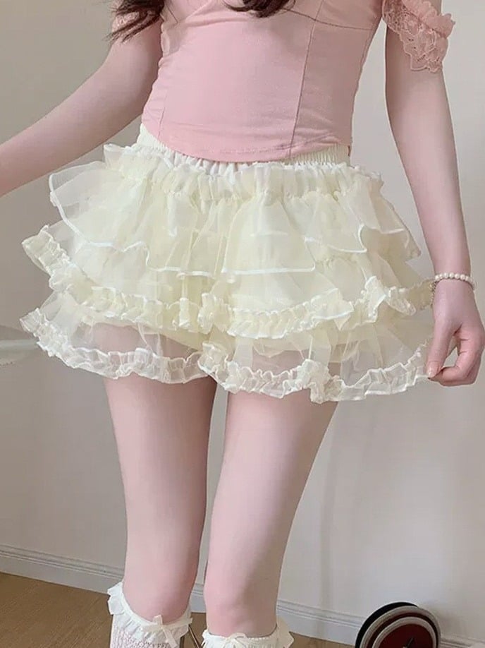 Lolita Puff Layers Cake Skirt - Lan Jian Chuan