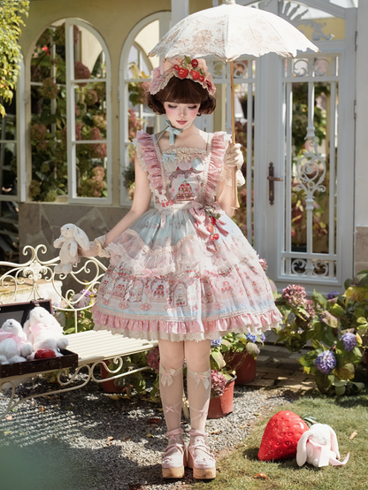White Ruffle Edging Lolita Sheer Apron - Jelly Girl