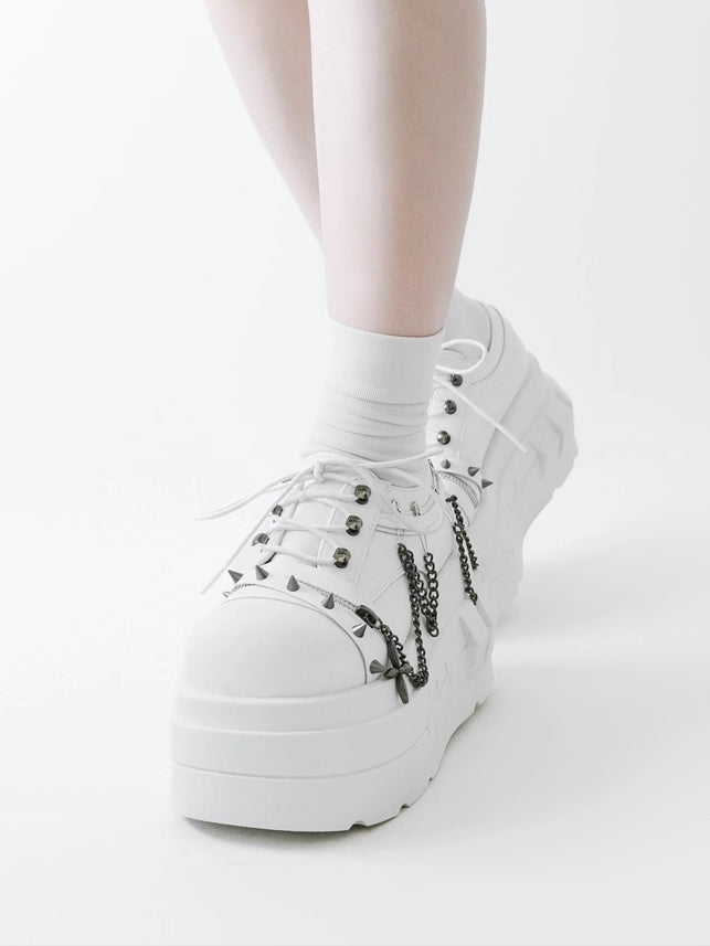 in Shoes Chain with White Punk Goth Charm Detachable Platform