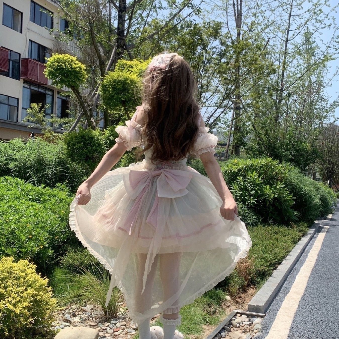 Lolita Ballet Style JSK Dress – Birthday & Formal Gown with Arm Sleeves