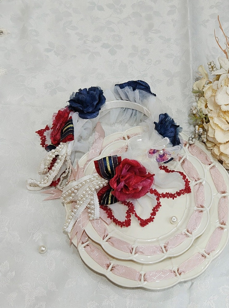 Dark Chains Blue Floral KC Red/Green/Pink with Lolita Bead Sweet