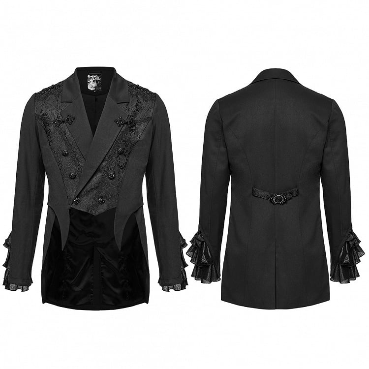 Goth Coat Gorgeous Dress Black Men's