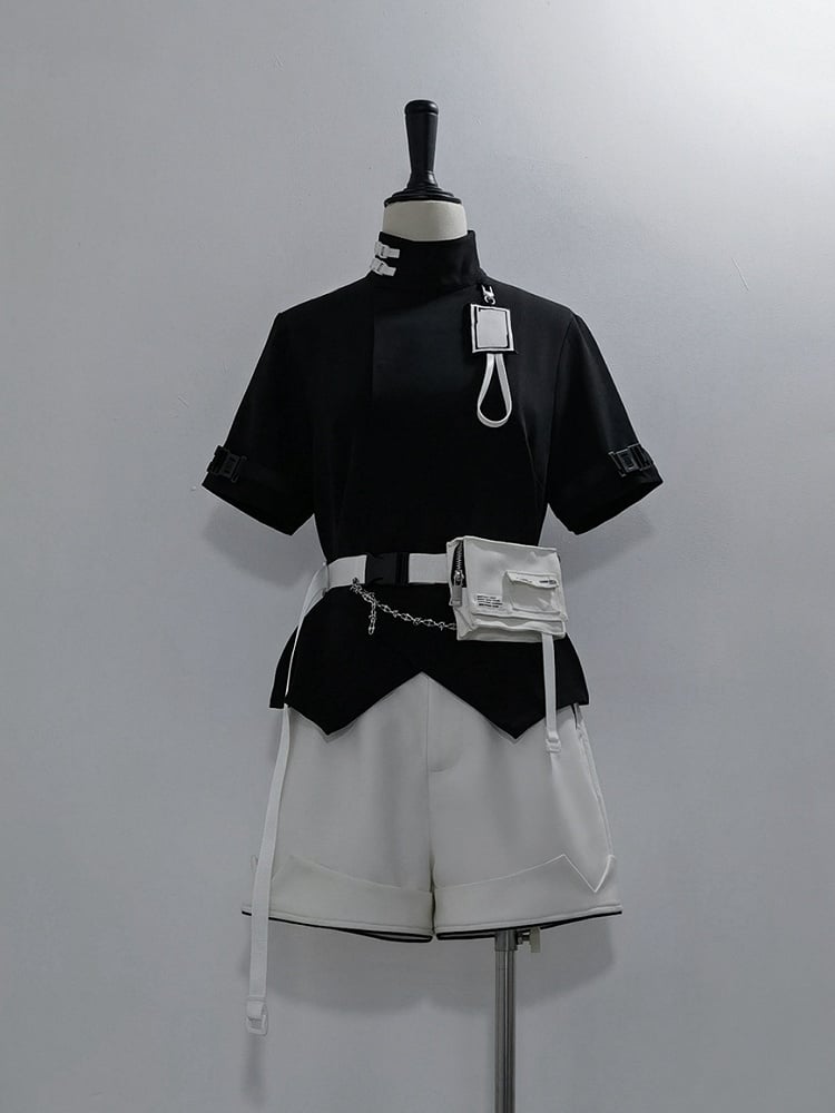 Weiße Urban Shorts Ouji Cyberpunk Lolita Techwear