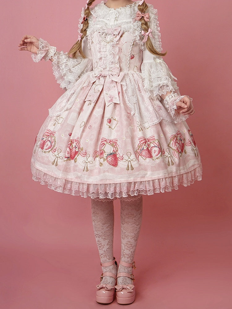 プリントスウィートスカート ストロベリーピンク ジャンパー ロリータ