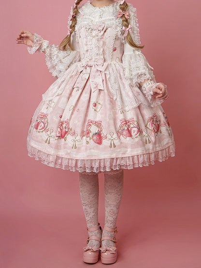プリントスウィートスカート ストロベリーピンク ジャンパー ロリータ