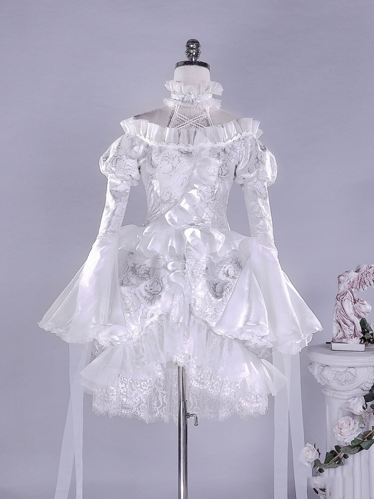 Rozen Maiden Kirakishou Weißes Kleid Lolita-Stil Cosplay Kostüm