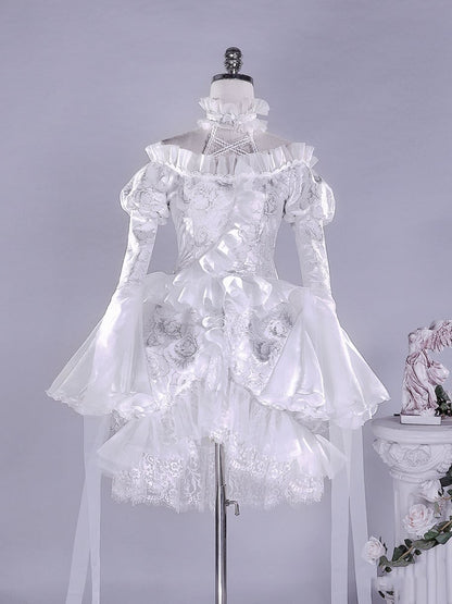 Rozen Maiden Kirakishou Weißes Kleid Lolita-Stil Cosplay Kostüm