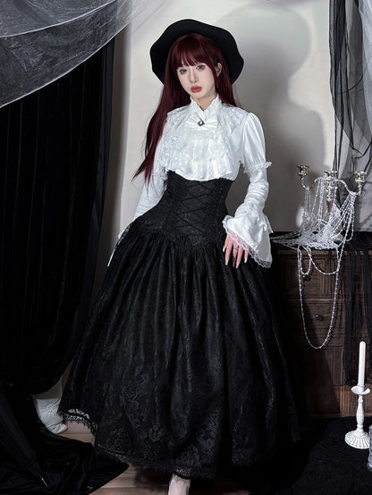 Black Long Kuro High Super Skirt Waist Version Lolita Gothic