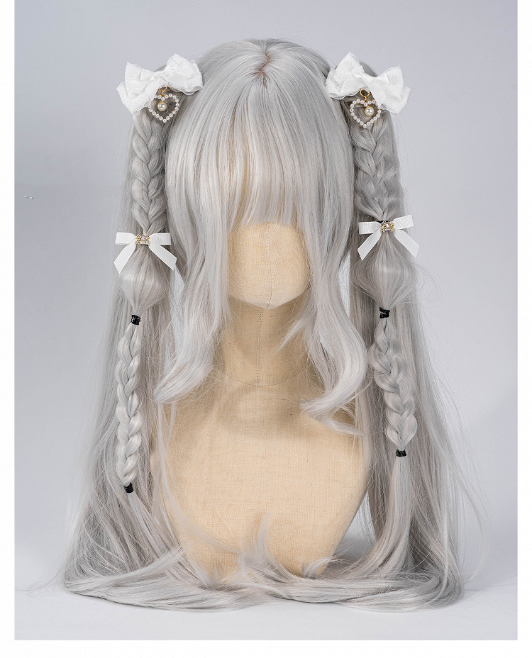 5色のビーズハートチャーム ジライケイ レースリボンヘアクリップ