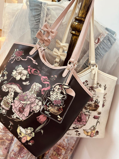 Tote Black with Fairy Tale Straps Vintage Lolita Bowknot Bag