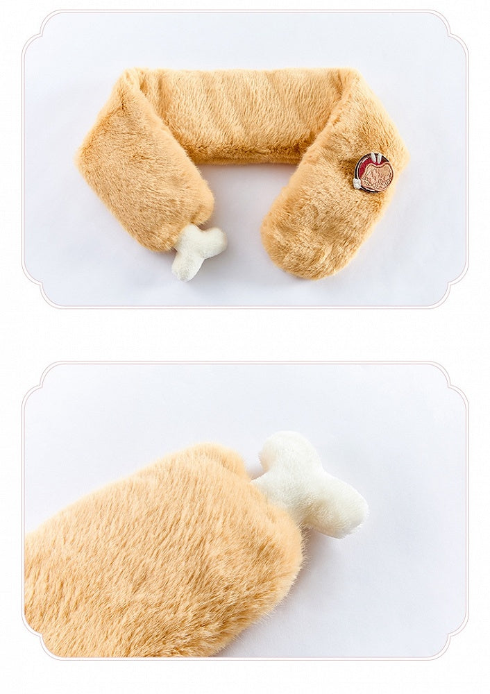 Yellow Plush Turkey Winter Leg Scarf