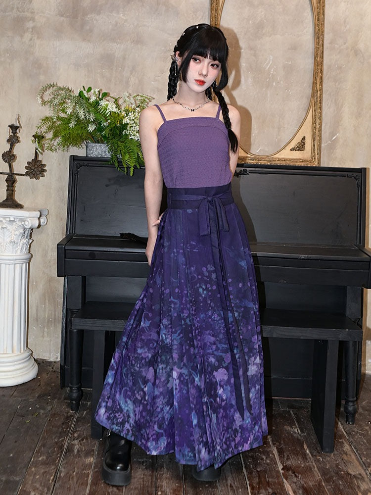 Chinese-Style Purple Camisole Top - Quirky Hut