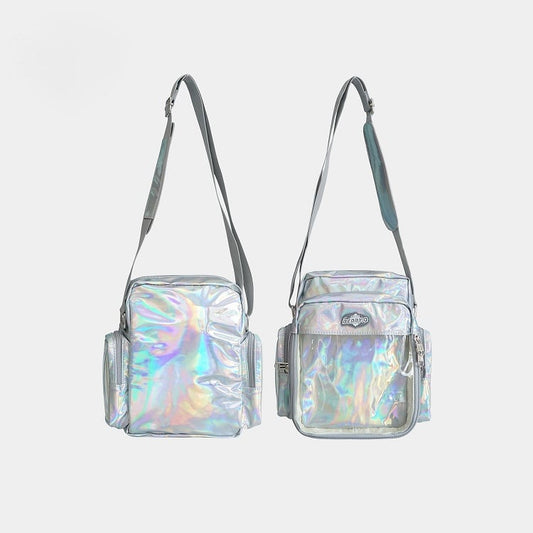 Bag Holographic with Silver Window Crossbody Display Ita
