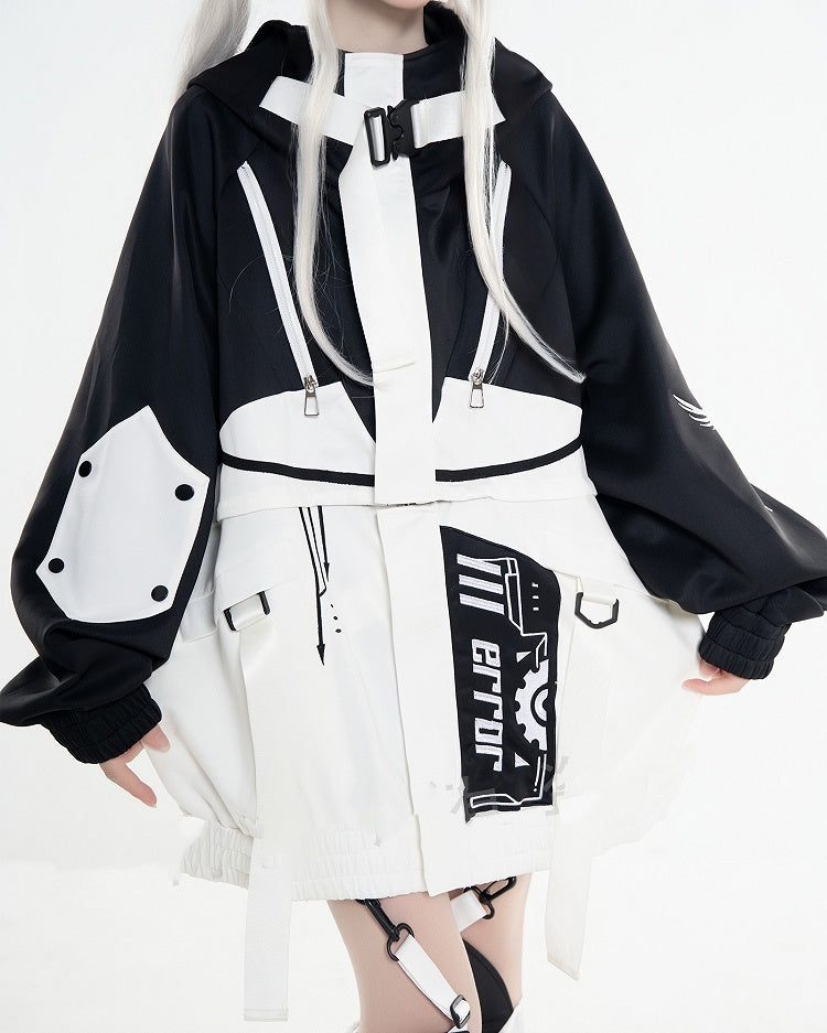 Dreiteiliges abnehmbares Design Landmine Jacke Techwear Cyber ​​Set Futuristisch -