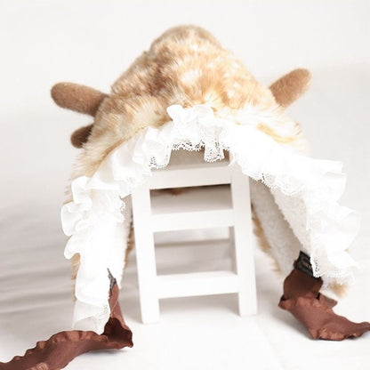 Spotted Earflap Plush Tied Hat Sweet Lolita Deer