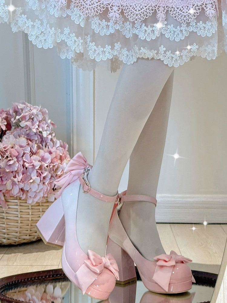 Shoes Mary Sweet Bowknot Round Pink Details Toe Janes Platform Lolita