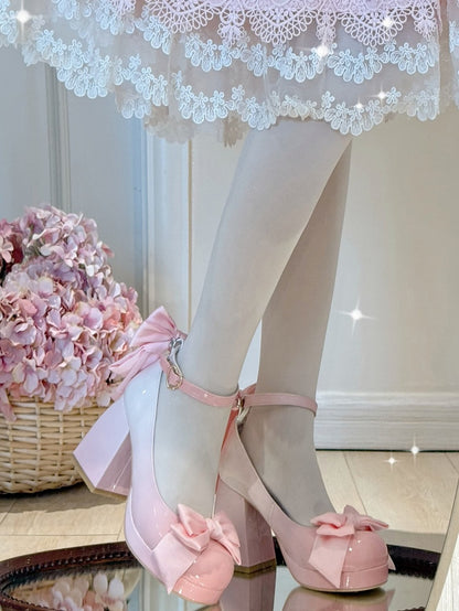Shoes Mary Sweet Bowknot Round Pink Details Toe Janes Platform Lolita
