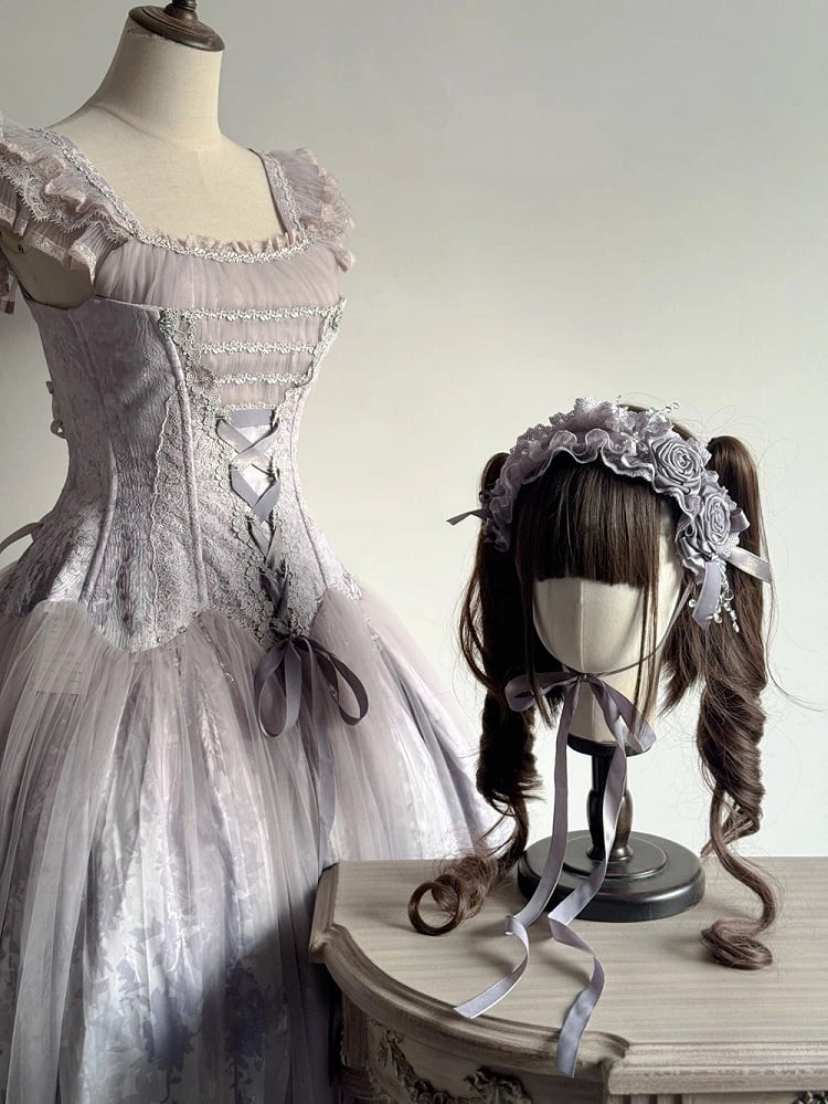 Details) Hairband Lolita (Rose Wisteria Purple Lace Classic