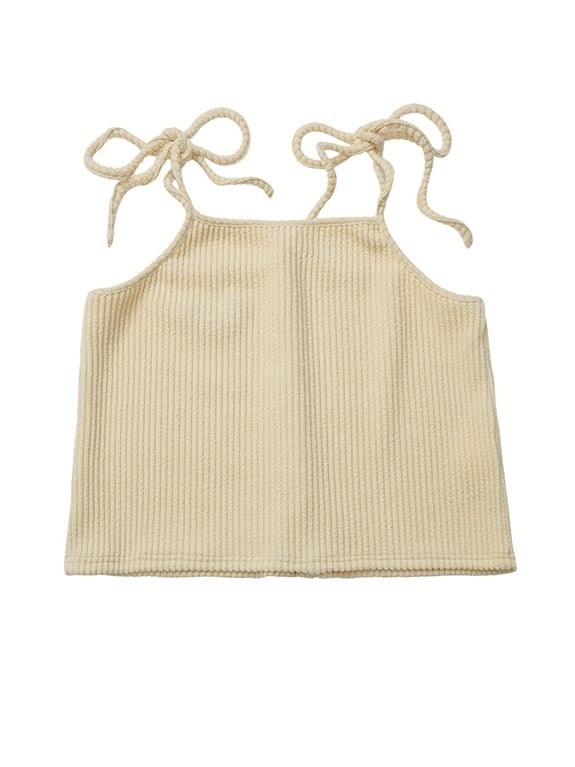 Tie Top Yellow Cami Straps - Shoulder