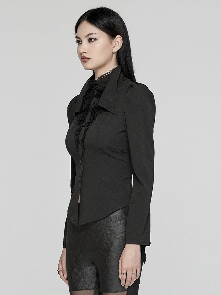 Shirt Double-collar Goth Black