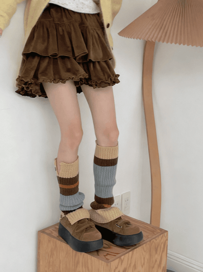 Color 2 Leg Knitted Options Warmers Buttons with
