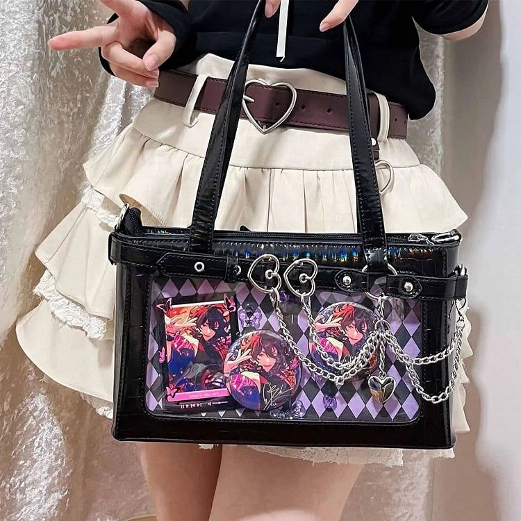 Tasche Schwarz Ketten Schulter Abnehmbare Ita