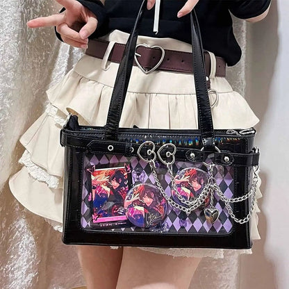 Tasche Schwarz Ketten Schulter Abnehmbare Ita