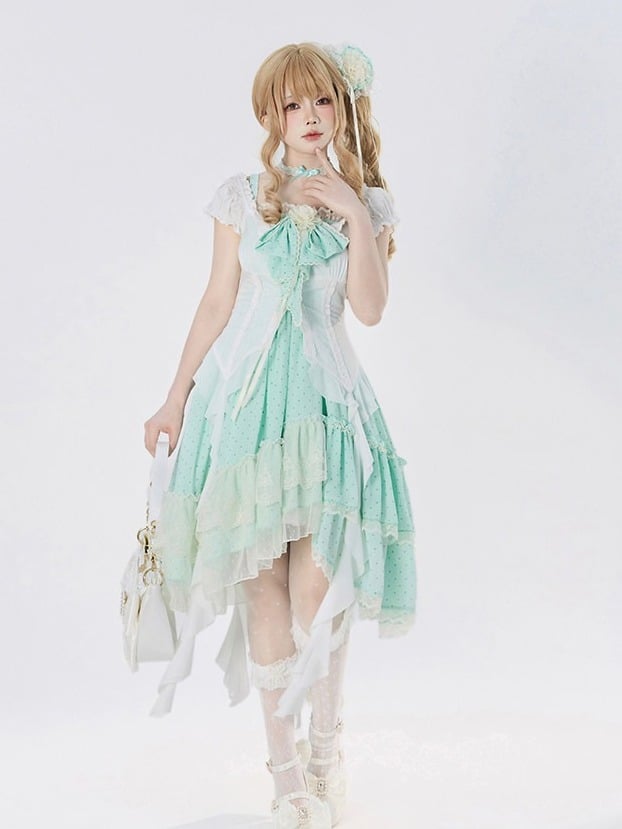 Ruffle Short Sleeve Blouse with Asymmetric Hem - Tan Tuan