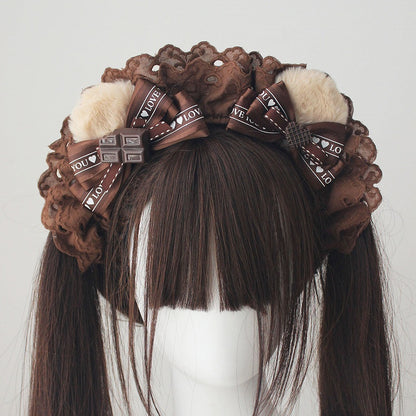 (Multi-Colorways) KC Accents Chocolate-Themed with Ruffled Bow Plush