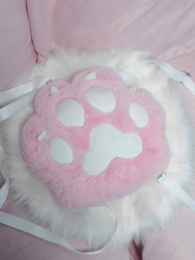 Multicolor Plush Cat Paw Shoulder Bag - Magic Diary