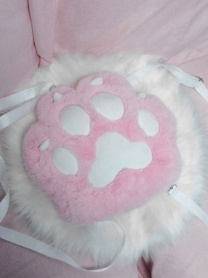 Multicolor Plush Cat Paw Shoulder Bag - Magic Diary