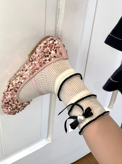 Calf Color Heart 6 Decorated Bowknot Options Loose Beaded Detail