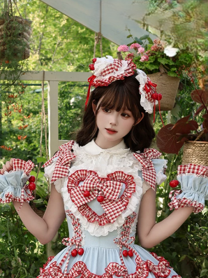 Mini Lace Hat with Cherry Accent in Two Tones - Rosede Cheese