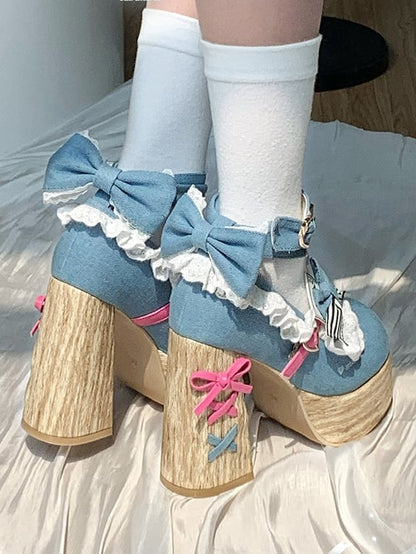 Vibes Alice Janes Sweet Blue Platforms Mary Denim Lolita in Wonderland