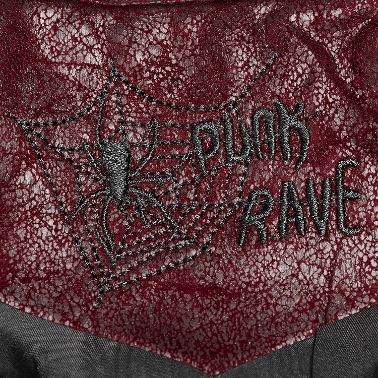 Red Men's Punk Hot Glue Long Sleeve Windbreaker