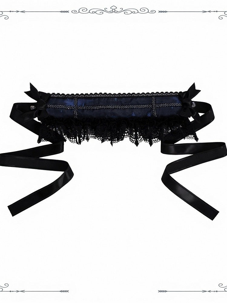Gothic Accessory Bundle: Headband, Brooch, Bag, Mini Hat - iris de nuit