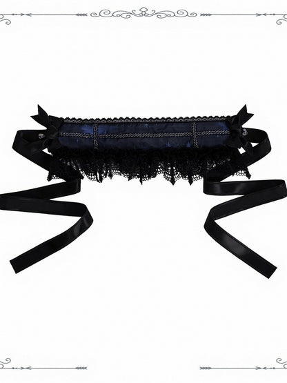 Gothic Accessory Bundle: Headband, Brooch, Bag, Mini Hat - iris de nuit