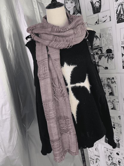 Grauer Ödland-Punk-Distressed-Schal