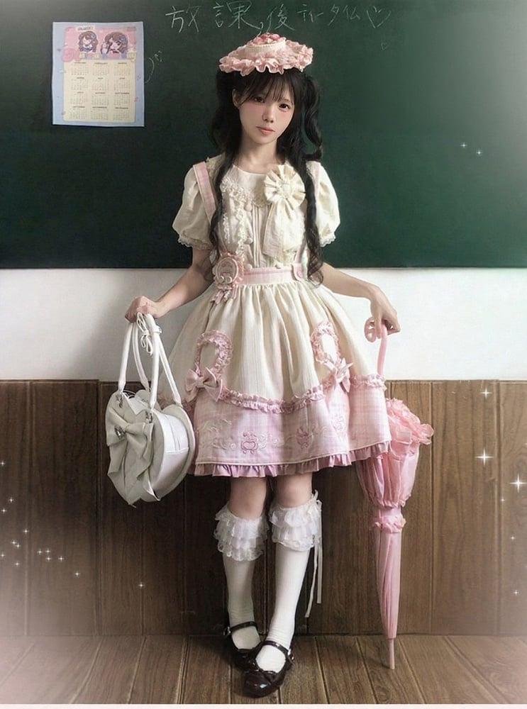 Pink Embroidered Lolita Brooch - U.Rtto