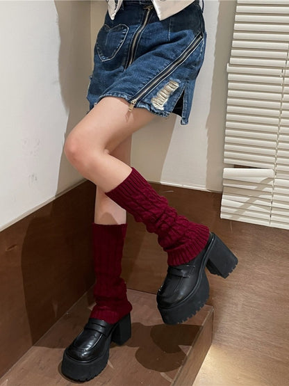 14 Color Options 42CM Knitted Leg Warmers