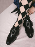 Dark Prince Style Gothic Lolita Square Toe Shoes with 7CM Heel in Black - Lacy Bones
