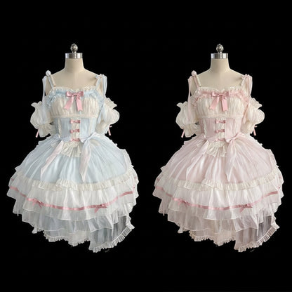 Lolita Ballet Style JSK Dress – Birthday & Formal Gown with Arm Sleeves