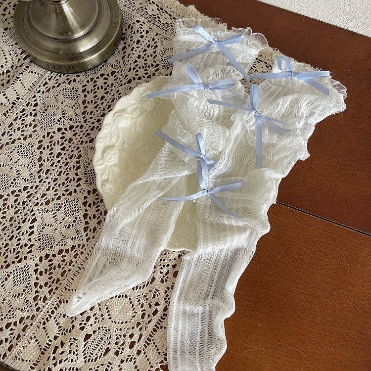 Details Strümpfe Schleife Farbe Unter dem Knie Optionen Tüll 4