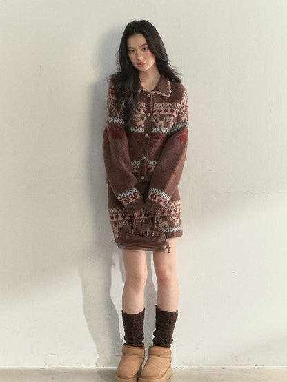 Kawaii Sweater Style Knit Pattern with Retro Dog