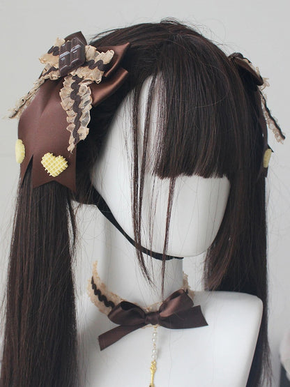 Clips Dessert Chocolate Hair Honeycomb Heart