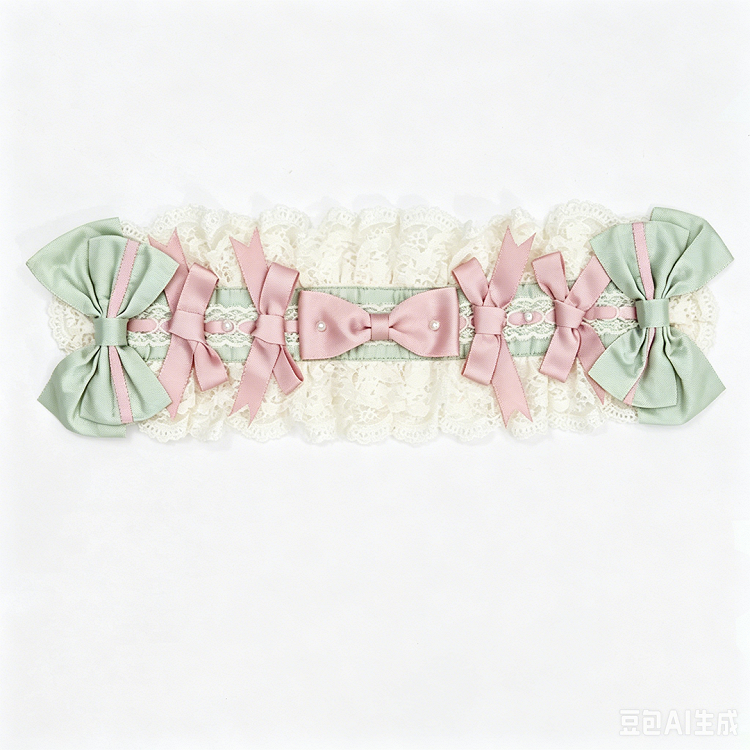Green Lace Hairband Purple Bowknots - Pumpkin Planet