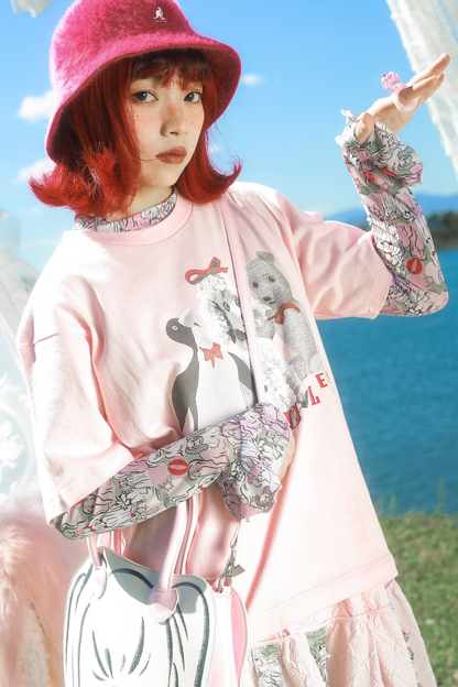 クマペンギンコラージュヴィンテージTシャツ