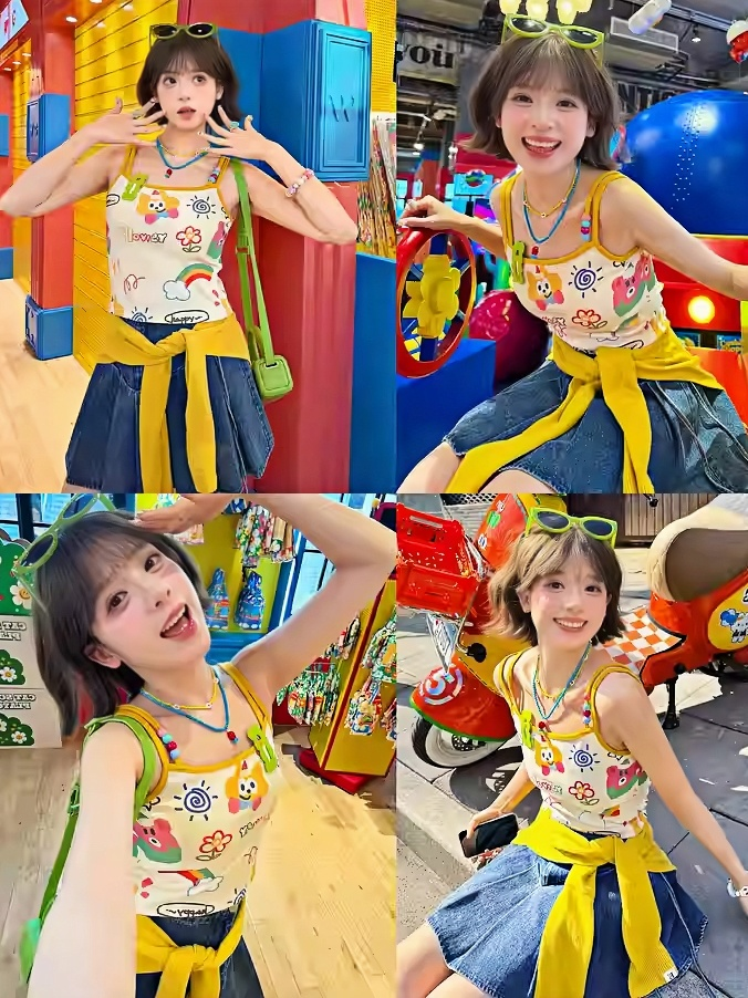 Decora Kei Colorful Cartoon Print Cami Top