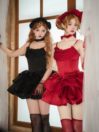 Black and Red Choker Necklace - With PUJI