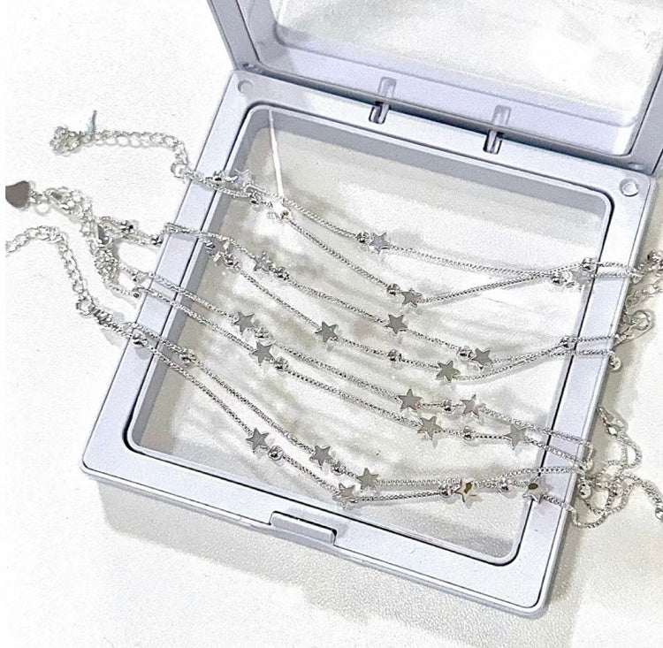 Silver Bracelet Stars Double Layered